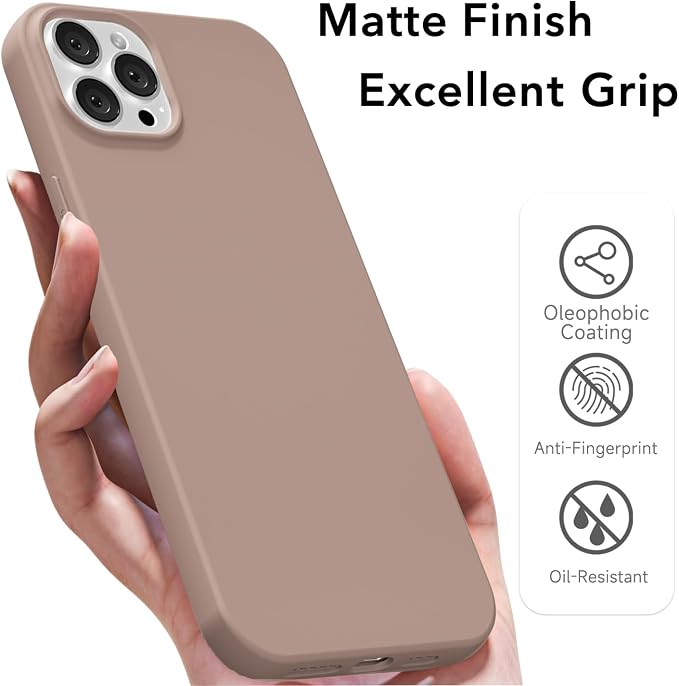 for iPhone 12 Pro Max Case Silicone Compatible with Magsafe Case, Ultra Slim Thin Magnetic Phone Cases Mag Safe, Cute Soft Rubber Gel TPU Matte Plain Wireless Charging Cover for Women, Brown