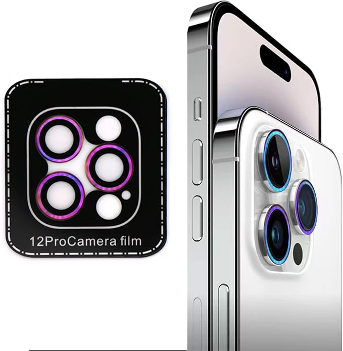 SUWEI Camera Lens Protector for IPhone 12 Pro,6.1 inch, Aluminum Alloy Lens Screen Stiker Cover Film,Screenprotector Lens Shield, Bright Shiny Color. (12Pro)
