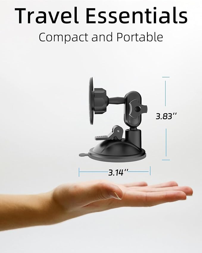 Quyee Universal Magnetic Phone Holder, Multi-Directional Dual 360 Degree Rotating Suction Cup Phone Wall Mount, Tiktok YouTube Vlog Video Recording Kit, Travel Essentials Accessories
