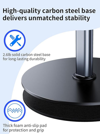 Aluminum Overhead Phone Stand for Recording,Adjustable Phone Mount for Desk,iPhone Tripod for Overhead Shots,Sturdy Holder for Cooking,Crafting,Filming,Painting – Perfect for Creators(Clip)