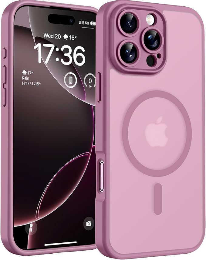 TOCOL for Phone 16 Pro Max Case, Compatible with Magsafe Charger, Full Camera Protection, Drop Protection, Translucent Matte Phone Case for iPhone 16 Pro Max 6.9 inch (LilacPurple)