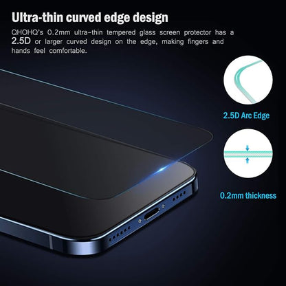 QHOHQ [2 Pack] Privacy Screen Protector for iPhone 12 Pro Max 6.7 Inch, Anti-Spy Tempered Glass Film, 9H Hardness, 2.5D Edge, Scratch Resistant, Easy Install - Case Friendly
