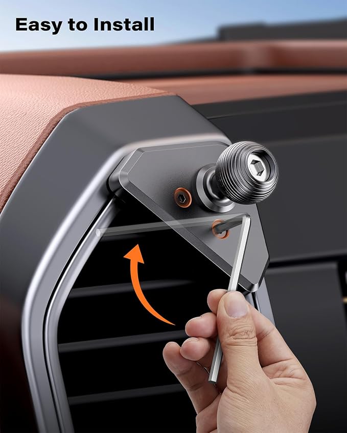 APPS2Car Magnetic Vent Mount for Ford F-150 (2015–2020), Super Duty (2017–2022), Expedition (2018–2021), Air Vent Phone Holder Compatible with iPhone 12-17 Series & MagSafe Case, Metal Socket Arm
