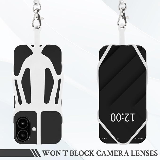 HOTEMIA Silicone Phone Lanyard Holder with Carabiner, Universal Phone Strap,Anti-Theft Phone Case with retractable tether