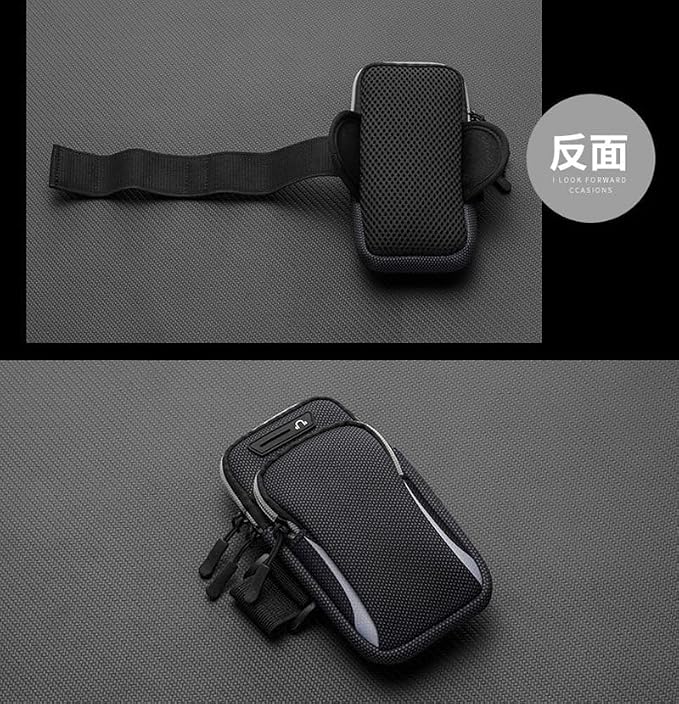 Sport Running Armband Cell Phone Holder Case Exercise Arm Band Bag Pouch for Samsung Galaxy S24 Ultra S23 S22 S21 S20 Plus A14 iPhone 12 13 14 15 Pro Max Moto G Stylus G Power G Play TCL 40 XL (Black)