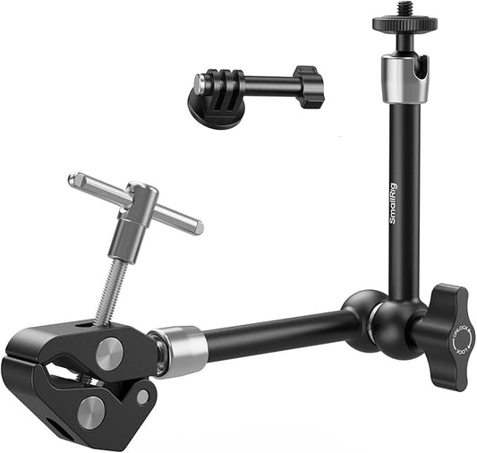SMALLRIG Magic Arm with Super Clamp for Action Cameras, Camera Clamp Mount for GoPro Hero 13/12/11, for DJI Osmo Action 5 pro/4/3, for Insta360 Ace Pro 2, with 1/4" Screw for Monitor/LED Lights