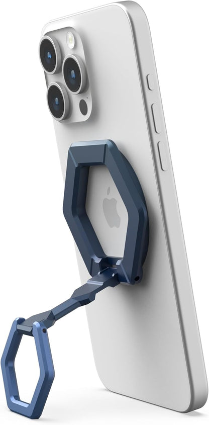 URBAN ARMOR GEAR UAG Magnetic Ring Stand Compatible with MagSafe Magnet, Removable Metal Finger Ring Grip 360 Rotation Adjustable Kickstand for iPhone 17, Galaxy S26, Mallard/Bright Blue