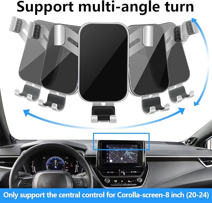 Car Phone Holder for Toyota Corolla 2020 2021 2022 2023 2024 2025 2026 and Toyota Corolla Cross 2022-2026[only fit 8-inch Touch Screen] Auto Interior Accessories Best Cell Phones Mount Cellphone Stand