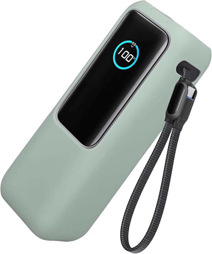 kwmobile Case Compatible with Anker Power Bank 25000mAh (A1695H11) - Portable Powerbank Cover - External Battery Charger Bag, Shockproof - Pastel Green