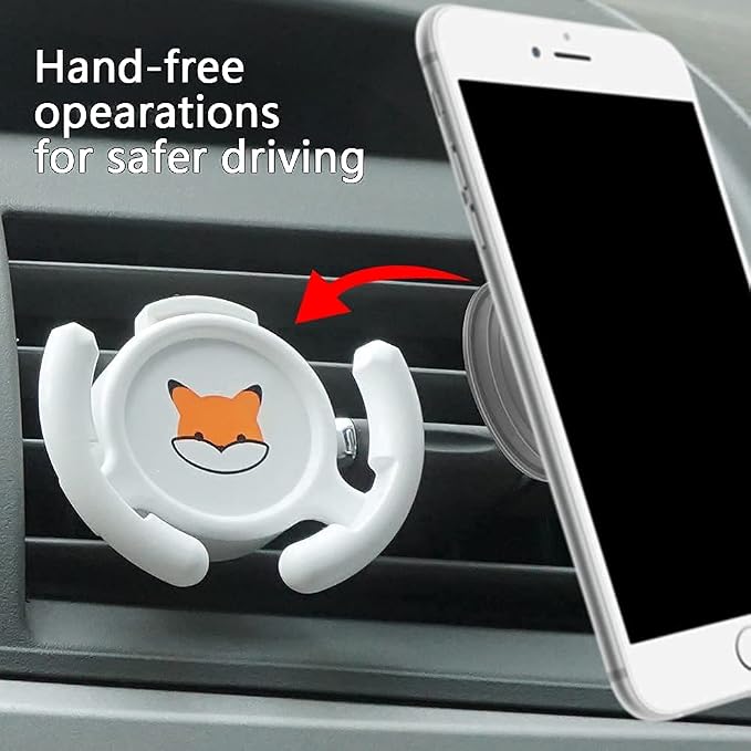 Car Vent Mount Holder 2 Pack - Compatible with Popsocket - Car Mount made for Pop Socket Grips Collapsible Phone Holder for Pop Mount with Secure AC Vent Clip, Horizontal Air Vent ONLY (White)