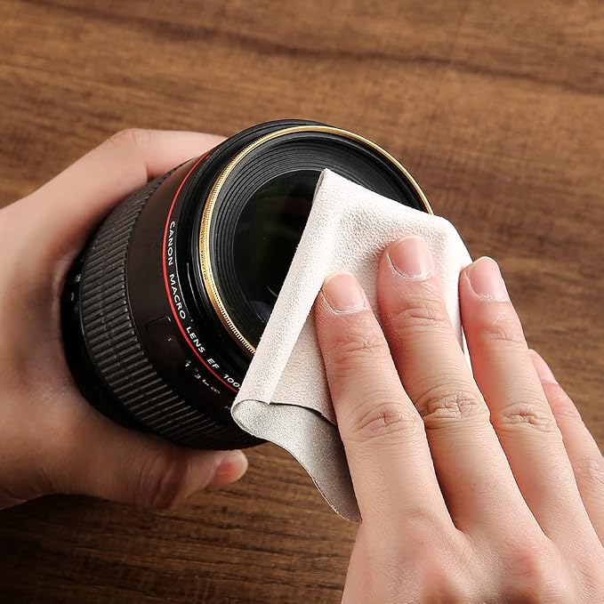 100 PCS Glasses Clean Cloth Suede, Lens Clean Cloth for Lenses, Glasses, Screens, Cameras, iPad, iPhone, Eyeglasses (6"x7", 100PCS/Grey)