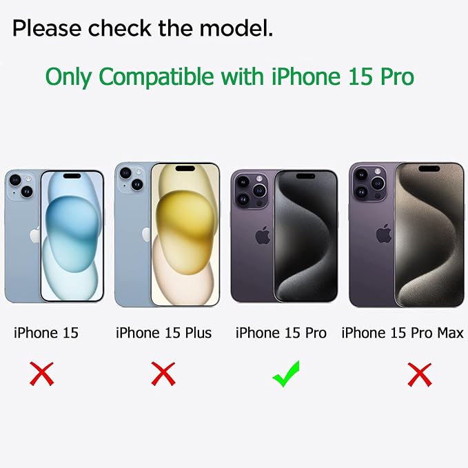 Battery Case for iPhone 15 Pro, Upgraded 10000mAh Battery Pack Rechargeable Charger Case with Carplay Wireless Charging Compatible for iPhone 15 Pro(6.1 inch) External Battery Charging Cover(Black)
