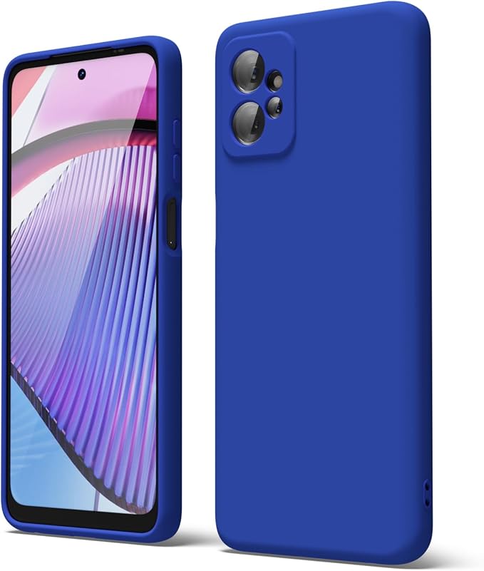 oakxco for Motorola Moto G Power 5G 2023 Phone Case Liquid Silicone, Thin Slim Soft Rubber Gel TPU Plain Simple Cover for Women Girl Cute, Matte Solid Color, Royal Blue