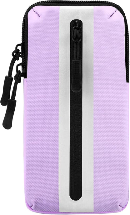 Prime Comfort Running Phone Holder Armband, iPhone Arm Bands for Exercise, Running Arm Bands for Cell Phone, Phone Purse Cell Phone Holder for Walking (Purple)