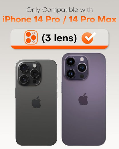 TOCOL for iPhone 14 Pro Max Camera Lens Protector/iPhone 14 Pro Camera Lens Protector Tempered Glass HD Individual Scratch Resistant Cover Accessories Case Friendly 2 Pack（Purple）