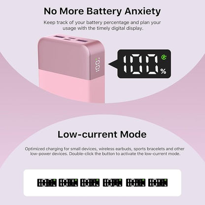 NOBIS Portable Charger,20000mAh Power Bank, 45W Fast Charging | Battery Pack with 2 USB-C (in/out) & 2 USB-A, Digital Display & Small Current Mode, Compatible with Phone 17 S25 Tablet