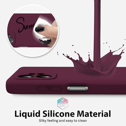 oakxco for Motorola Moto G Power 5G 2023 Phone Case Liquid Silicone, Thin Slim Soft Rubber Gel TPU Plain Simple Cover for Women Girl Cute, Matte Solid Color, Burgundy Plum Wine
