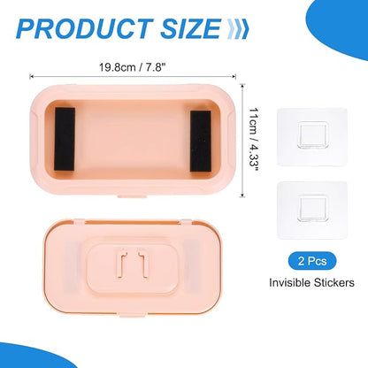 PATIKIL 2 Pcs Shower Phone Holder Waterproof, 360° Retractable Adjustable Shower Phone Case Anti Fog Wall Mount for Bathroom Mirror Bathtub Fit for 7-Inch, Pink