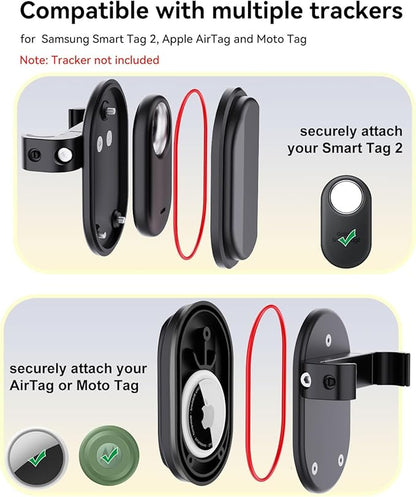DDJ Bike Mount Compatible with Samsung Smart Tag 2/Moto Tag/AirTag Case, Hidden Under Bicycle Seat, Waterproof Anti-Theft Bike GPS Tracker Mount with Tools for Mountain Bikes, Electric Bicycle