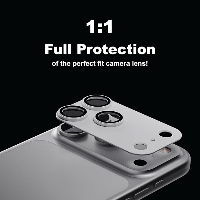 for iPhone 17 Pro Max Camera Lens Protector, 2 Pack |Aerospace-Grade Aluminium with [ Automotive-Grade Spray Paint Craft ] | Anti-Glare Sapphire Glass | Colour-Matched Finish White