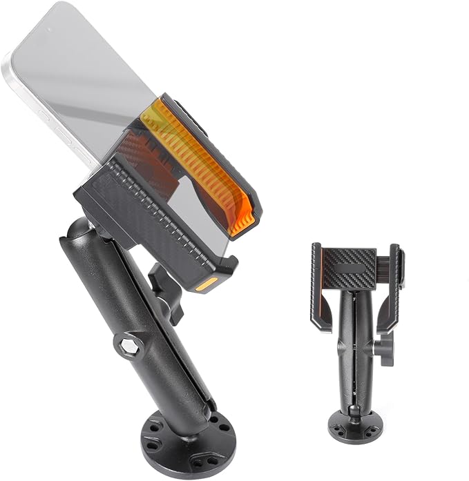 xik Universal Phone Mount Holder for Boat Car Truck Motorcycle UTV - AMPS Round Base, [1s Lock & Release][360° Adjustable], Fits 4.7"-7.2" Phones, Heavy Duty, Wall Mount