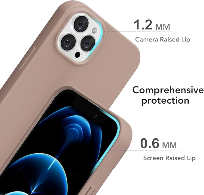for iPhone 12 Pro Max Case Silicone Compatible with Magsafe Case, Ultra Slim Thin Magnetic Phone Cases Mag Safe, Cute Soft Rubber Gel TPU Matte Plain Wireless Charging Cover for Women, Brown