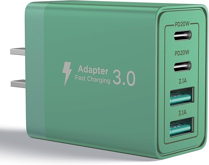 USB C Wall Charger, 40W Fast USB C Charging Block 4-Port PD Power Adapter + QC Wall Plug Multiport USB Charger Type C Charging Block Cube for iPhone 17 16 15 14 13 12 11 Pro Max XR XS 8 7