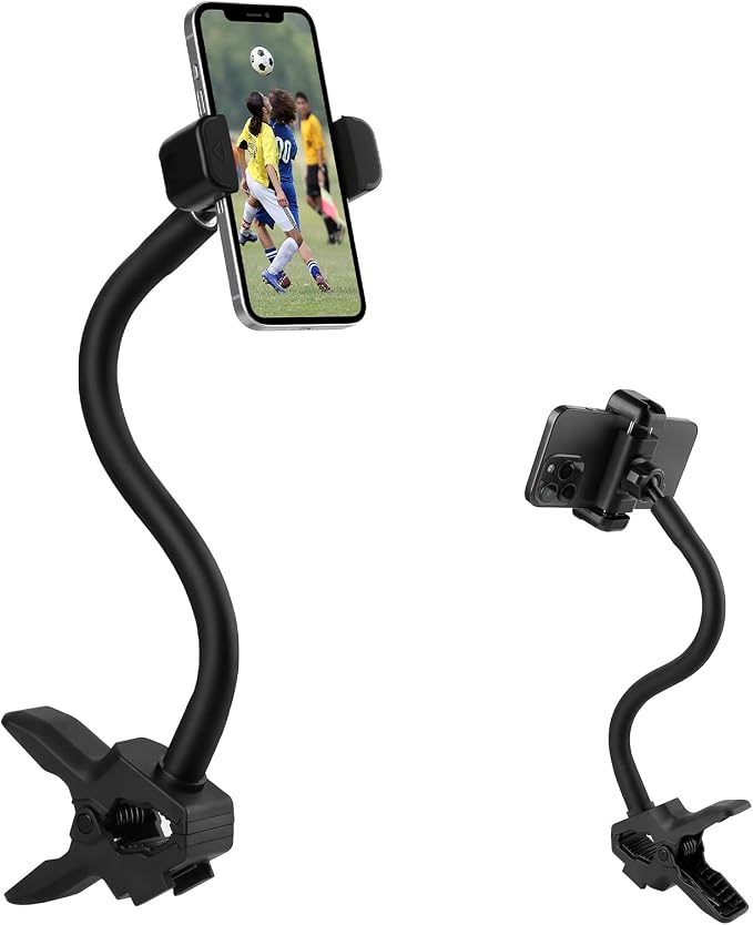 [Upgrade] Phone Holder Jaws Flex Clamp,11.8" Gooseneck Arm Aluminum Alloy Ball Head Mount for Desk/Table/Pole/Board,Compatible with 3.5~7.5" iPhone/HTC/LG/Nexus/Huawei/Smartphone