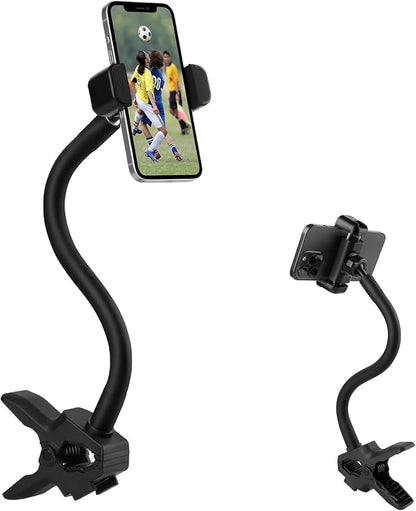 [Upgrade] Phone Holder Jaws Flex Clamp,11.8" Gooseneck Arm Aluminum Alloy Ball Head Mount for Desk/Table/Pole/Board,Compatible with 3.5~7.5" iPhone/HTC/LG/Nexus/Huawei/Smartphone