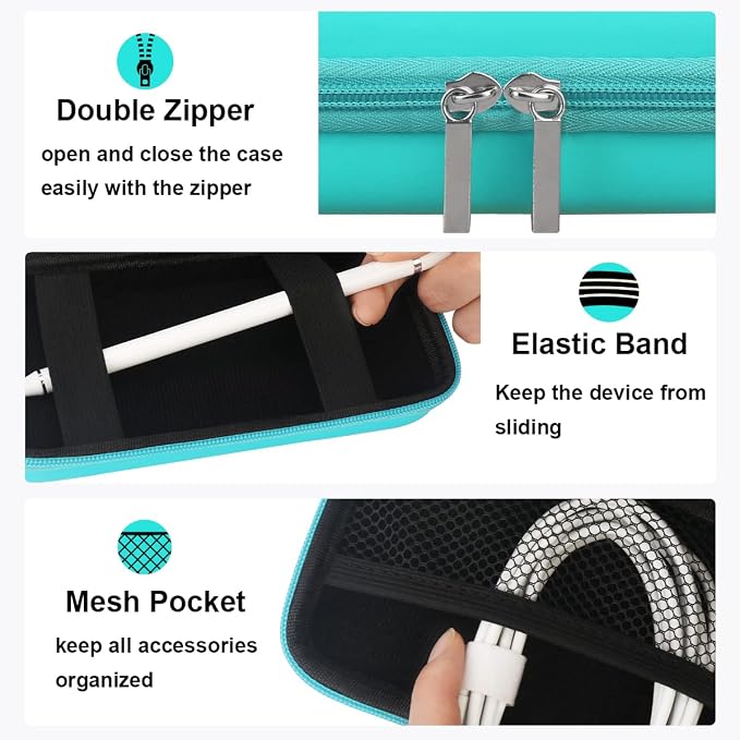 Elonbo Carrying Case for Apple MagSafe Charger Battery Pack, Hard Travel Organize Bag for Mag Safe Magnetic Power Bank for iPhone 13/13 Pro, Extra Mesh Pocket Fits Power Adapter Cable, Green