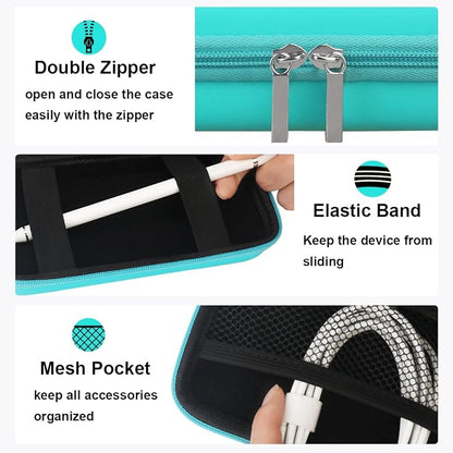 Elonbo Carrying Case for Apple MagSafe Charger Battery Pack, Hard Travel Organize Bag for Mag Safe Magnetic Power Bank for iPhone 13/13 Pro, Extra Mesh Pocket Fits Power Adapter Cable, Green