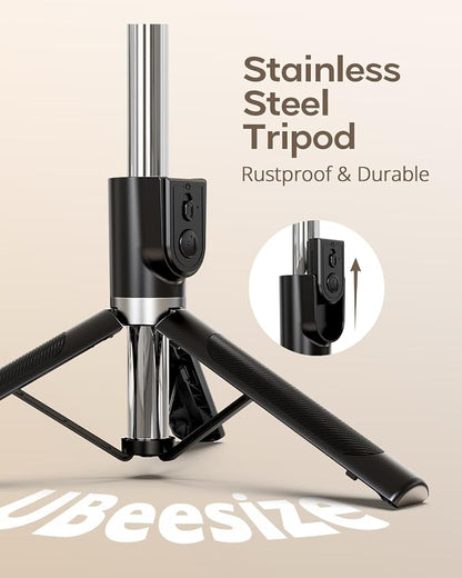 UBeesize Selfie Stick Tripod for iPhone and Android, 52'' Extendable Phone Tripod Stand with Remote, Portable Selfie Sticks with Phone Holder for Video Recording & Travel