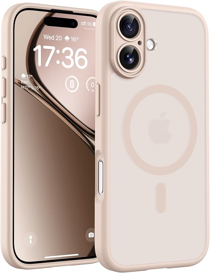 TOCOL for Phone 17 Case, Compatible with Magsafe Charger, Full Camera Protection, Drop Protection, Translucent Matte Phone Case for Phone 17 6.3 inch (Desert)