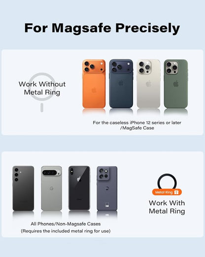 APPS2Car Magnetic Car Phone Holder, Compatible with MagSafe, Magnetic Phone Mount for iPhone 17 16 15 14 13 Series, Universal Magnet Phone Holder for Car