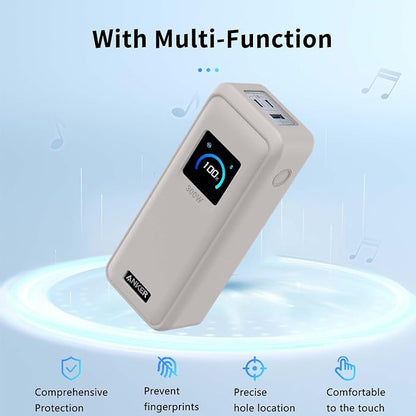 Case for Anker Prime Power Bank(26,250mAh 300W),NOUKAJU Silicone Protective Case,Drop-Proof,Scratch-Proof,Shock-Proof,Dust-Proof,Protective Cover for Anker Prime 26,250mAh Power Bank 300W(Gray)