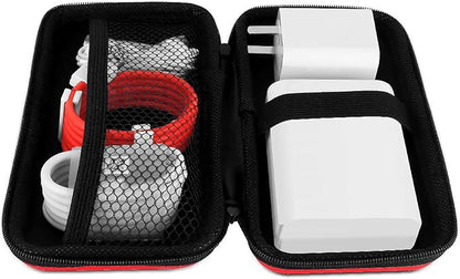 iMangoo Travel Essential Electronics Organizer Pouch Charger Case, Shockproof Dual Zipper Power Bank Cables Tech Accessories Purse, Men & Women Travel Must Have Storage Bag, 6.5x3.2x1 inch Red