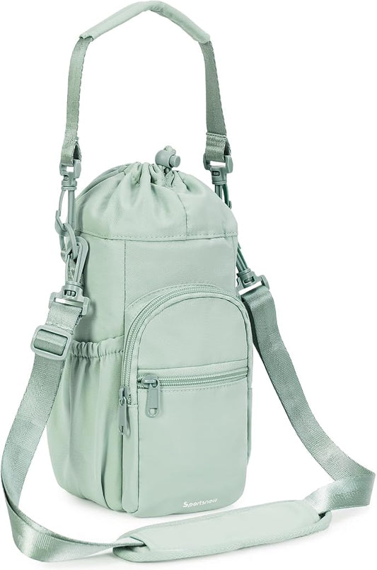 sportsnew Water Bottle Holder with Strap 32oz 40oz Insulated Water Bottle Carrier Sling Bag with Phone Pocket Crossbody