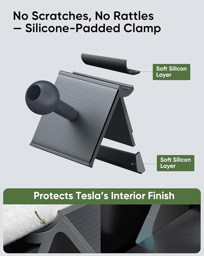 TEMAI MagSafe Phone Mount Dedicated for Tesla Model Y 2025 (Juniper) ONLY - No Damage Silicone - Fits iPhone 17 16 15 Pro Max - [Specifically for Center Vent Position]