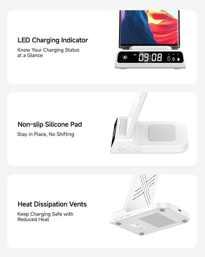 Wireless Charger for Samsung, 3 in 1 Wireless Charging Station for Samsung Galaxy S25 Ultra/S24 Ultra/S23/S22/Note 20/Z Flip 6/Fold 6, Charger for Samsung Galaxy Watch Ultra/8/7/6, Galaxy Buds 3/3 Pro