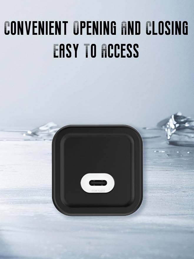 Case for Mophie 45W 1-Port USB-C Charger, Kids-Friendly Soft Silicone Protective Cover, Shockproof, Waterproof (Black)