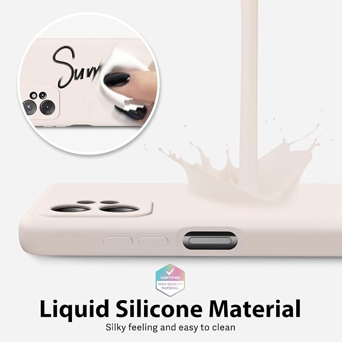 oakxco for Motorola Moto G Power 5G 2023 Phone Case Liquid Silicone, Thin Slim Soft Rubber Gel TPU Plain Simple Cover for Women Girl Cute, Matte Solid Color, Beige