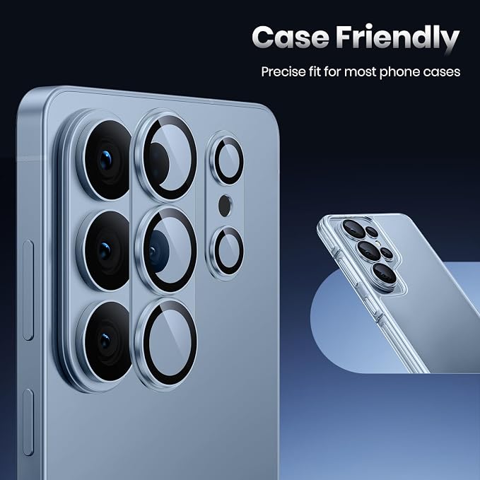 for Samsung Galaxy S26 Ultra Camera Lens Protector - Matte Titanium Alloy [Military Grade Shatterproof] [Strong Adsorption] Glass Camera Screen Protector for S26 Ultra, Blue