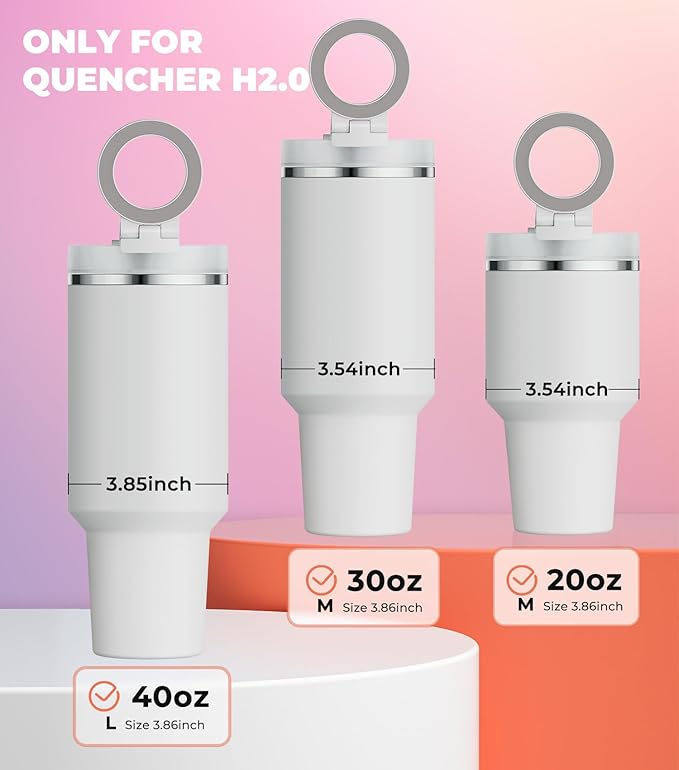 for Stanley Cup Phone Holder with Magnetic Phone Holder for Quencher H2.0 FlowState Tumbler Foldable Stand Water Bottle for Stanley Cup Accessories Hands Free for All Phones Cases