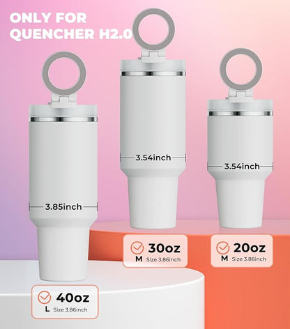 for Stanley Cup Phone Holder with Magnetic Phone Holder for Quencher H2.0 FlowState Tumbler Foldable Stand Water Bottle for Stanley Cup Accessories Hands Free for All Phones Cases