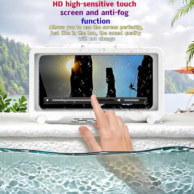 360° Adjustable Waterproof Shower Phone Holder, Anti-Fog Bathroom Phone Mount, ABS Material, Universal Fit for All Smartphones - Perfect for Shower, Bathroom, and Kitchen Use (Grey)