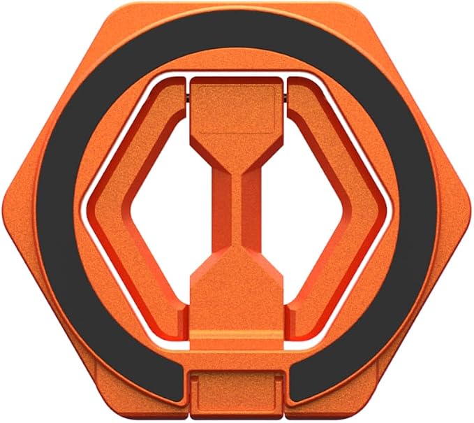 URBAN ARMOR GEAR UAG Magnetic Phone Ring Stand Compatible with MagSafe Magnet, Removable Metal Finger Ring Grip & 360 Rotation Adjustable Kickstand for iPhone 17, Galaxy S26, Burnt Orange