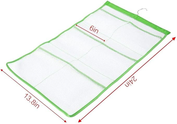 FishMM Mesh Bath Organizers for Shower with Hook, Quick Dry Hanging Shower Caddy College, Bath Storage with 6 Pockets for College Dorm Rooms, Bathroom