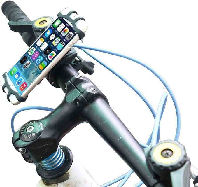 Bike Phone Mount, Universal Bike Phone Holder, 360° Rotatable, Silicone Bicycle Phone Mount Handlebar for iPhones, Galaxy, Xiaomi, Honor, Realme, Huaweii, Pixel, Oneplus and Other 4.5-7.0 Mobile