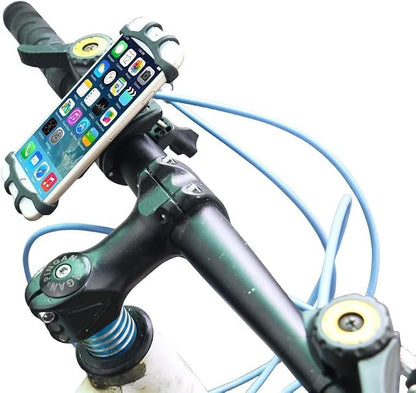 Bike Phone Mount, Universal Bike Phone Holder, 360° Rotatable, Silicone Bicycle Phone Mount Handlebar for iPhones, Galaxy, Xiaomi, Honor, Realme, Huaweii, Pixel, Oneplus and Other 4.5-7.0 Mobile