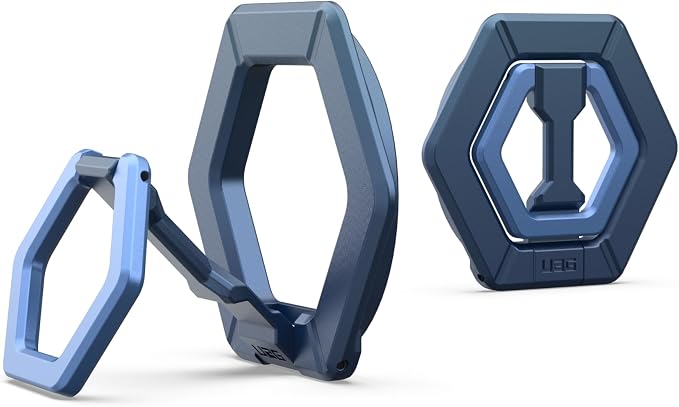 URBAN ARMOR GEAR UAG Magnetic Ring Stand Compatible with MagSafe Magnet, Removable Metal Finger Ring Grip 360 Rotation Adjustable Kickstand for iPhone 17, Galaxy S26, Mallard/Bright Blue